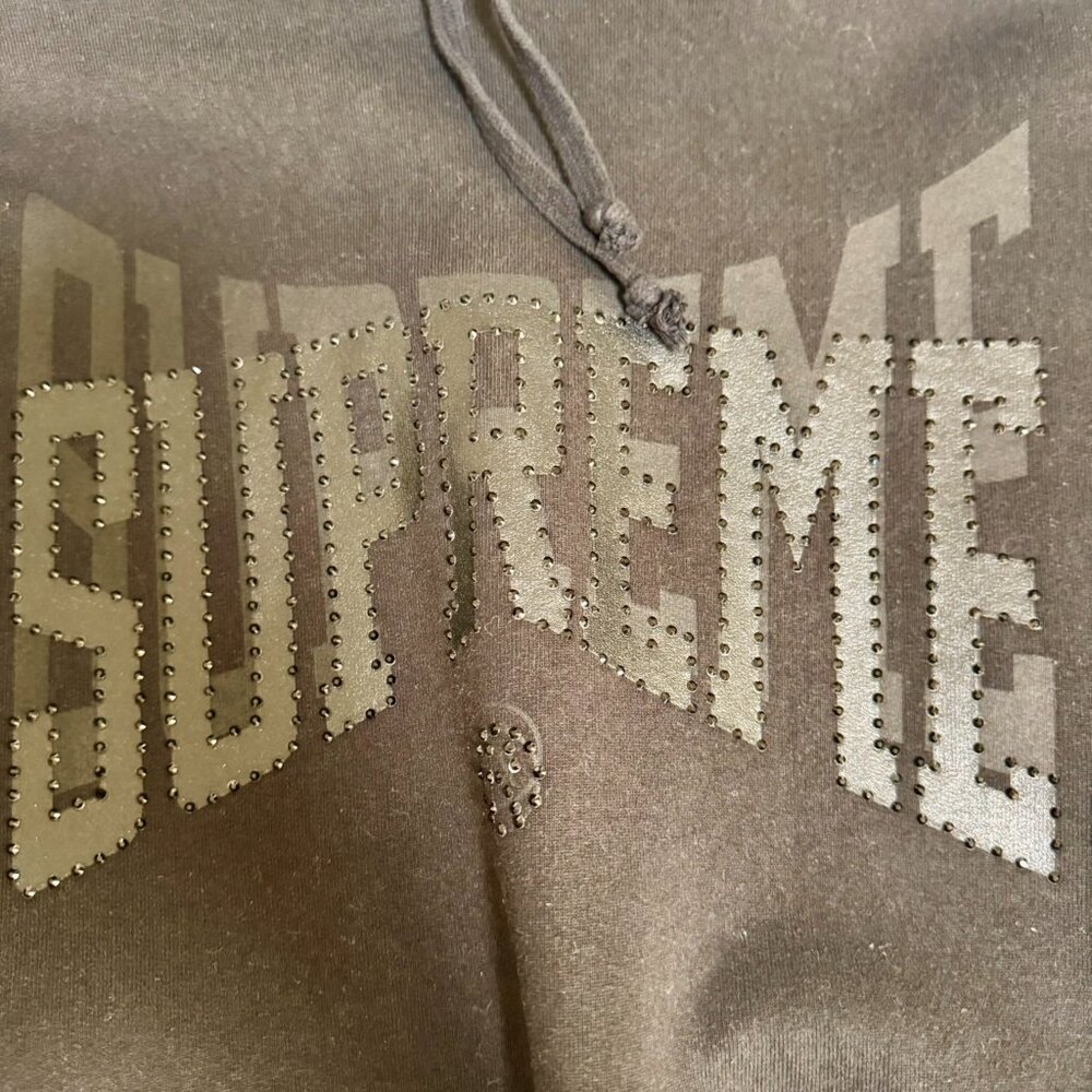 Supreme Men's Medium Rhinestone Shadow Hooded Sweatshirt - Picture 2 of 5